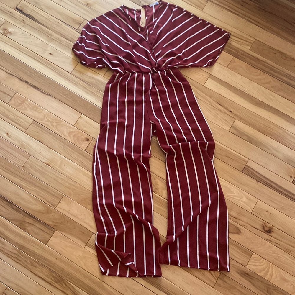 NanaMacs original rust striped jumpsuit
